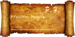 Pfeiffer Hedvig névjegykártya